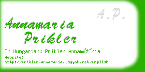 annamaria prikler business card